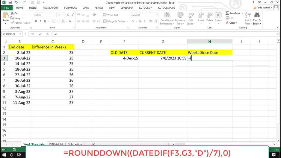 How To Count Weeks Since Date In Excel How To Count Weeks Since Date In Excel