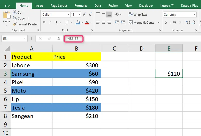 How to calculate in excel minus excel wizard