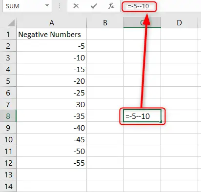 How To Subtract Negative Numbers In Excel - Excel Wizard