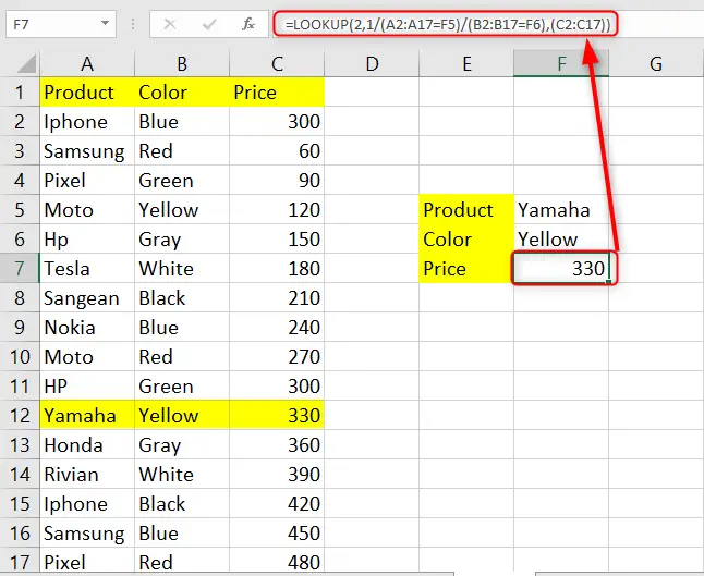 how-to-lookup-value-in-excel-with-multiple-criteria-6-methods-excel