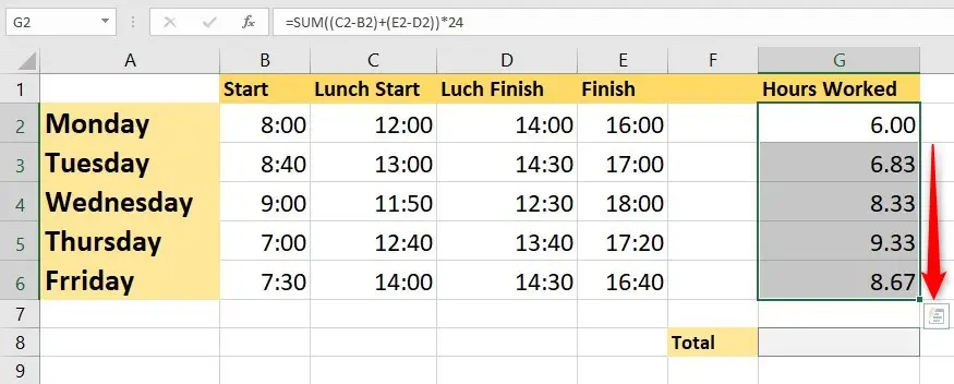 how-to-calculate-hours-worked-minus-lunch-in-excel-excel-wizard